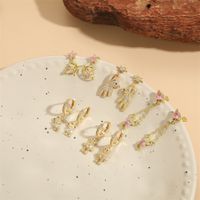 1 Pair Simple Style Bear Plating Chain Inlay Copper Zircon 14k Gold Plated Drop Earrings main image 4