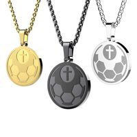 Stainless Steel Sports Polishing Plating Carving Solid Color Pendant Necklace main image 6