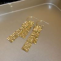 Fashion Alloy Diamond-studded Geometric Earrings Long Tassel Flower Earrings sku image 8