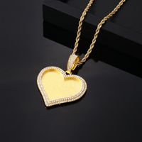 Wholesale Hip-hop Vintage Style Heart Shape Stainless Steel Alloy Plating Inlay Rhinestones Charms main image 4