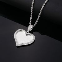 Wholesale Hip-hop Vintage Style Heart Shape Stainless Steel Alloy Plating Inlay Rhinestones Charms main image 3