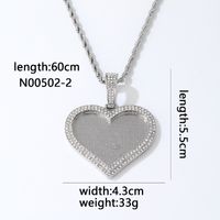 Wholesale Hip-hop Vintage Style Heart Shape Stainless Steel Alloy Plating Inlay Rhinestones Charms sku image 2