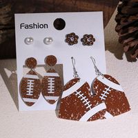 1 Set Handmade Ball Tassel Braid Wood Cotton Rhinestone Drop Earrings sku image 1