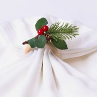 Christmas Pastoral Plant Wood Napkin Ring 1 Piece sku image 3