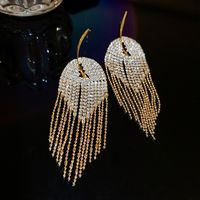 Fashion Alloy Diamond-studded Geometric Earrings Long Tassel Flower Earrings sku image 43