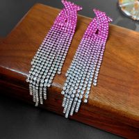Fashion Alloy Diamond-studded Geometric Earrings Long Tassel Flower Earrings sku image 35