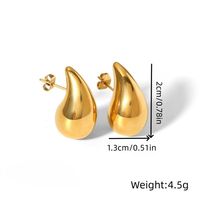 1 Pair Casual Solid Color Plating 304 Stainless Steel 18K Gold Plated Ear Studs main image 8