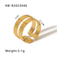 Rostfreier Stahl 18 Karat Vergoldet IG-Stil Basic Einfacher Stil Überzug Vierblättriges Kleeblatt Herzform Blume Offener Ring sku image 26