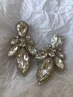 1 Pair Retro Luxurious Leaves Plating Inlay Alloy Rhinestones Silver Plated Drop Earrings sku image 1