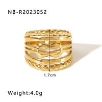 Stainless Steel 18K Gold Plated IG Style Basic Simple Style Plating Tree Symbol Lingge Open Rings sku image 2