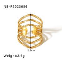 Stainless Steel 18K Gold Plated IG Style Basic Simple Style Plating Tree Symbol Lingge Open Rings sku image 4