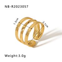 Stainless Steel 18K Gold Plated IG Style Basic Simple Style Plating Tree Symbol Lingge Open Rings sku image 5