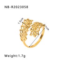 Stainless Steel 18K Gold Plated IG Style Basic Simple Style Plating Tree Symbol Lingge Open Rings sku image 7