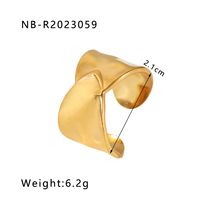Stainless Steel 18K Gold Plated IG Style Basic Simple Style Plating Tree Symbol Lingge Open Rings sku image 8