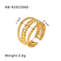 Stainless Steel 18K Gold Plated IG Style Basic Simple Style Plating Tree Symbol Lingge Open Rings sku image 8