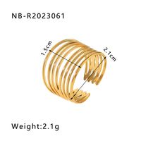 Stainless Steel 18K Gold Plated IG Style Basic Simple Style Plating Tree Symbol Lingge Open Rings sku image 9
