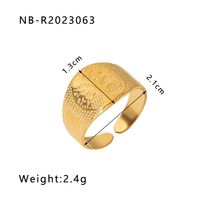 Stainless Steel 18K Gold Plated IG Style Basic Simple Style Plating Tree Symbol Lingge Open Rings sku image 11