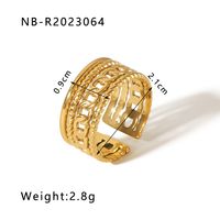 Stainless Steel 18K Gold Plated IG Style Basic Simple Style Plating Tree Symbol Lingge Open Rings sku image 12