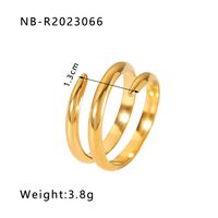 Stainless Steel 18K Gold Plated IG Style Basic Simple Style Plating Tree Symbol Lingge Open Rings sku image 14