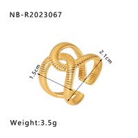 Stainless Steel 18K Gold Plated IG Style Basic Simple Style Plating Tree Symbol Lingge Open Rings sku image 15