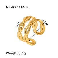 Stainless Steel 18K Gold Plated IG Style Basic Simple Style Plating Tree Symbol Lingge Open Rings sku image 16