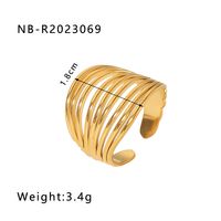 Stainless Steel 18K Gold Plated IG Style Basic Simple Style Plating Tree Symbol Lingge Open Rings sku image 17