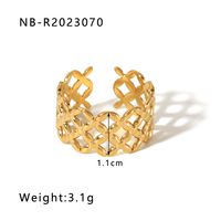 Stainless Steel 18K Gold Plated IG Style Basic Simple Style Plating Tree Symbol Lingge Open Rings sku image 18