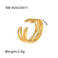 Stainless Steel 18K Gold Plated IG Style Basic Simple Style Plating Tree Symbol Lingge Open Rings sku image 19