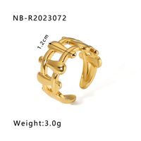 Stainless Steel 18K Gold Plated IG Style Basic Simple Style Plating Tree Symbol Lingge Open Rings sku image 20