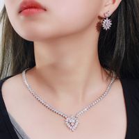 Copper 18K Gold Plated White Gold Plated Elegant Glam Bridal Plating Inlay Water Droplets Flower Snowflake Artificial Gemstones Jewelry Set main image 2