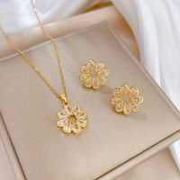 Copper Simple Style Plating Inlay Rhombus Bow Knot Zircon Jewelry Set sku image 15