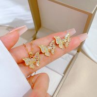 Copper Simple Style Plating Inlay Rhombus Bow Knot Zircon Jewelry Set sku image 62