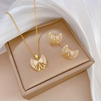 Copper Simple Style Plating Inlay Rhombus Bow Knot Zircon Jewelry Set sku image 38