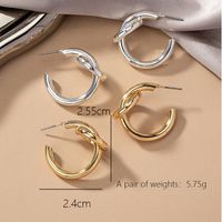 1 Pair Classic Style Circle Solid Color Plating Ferroalloy 14k Gold Plated Silver Plated Ear Studs main image 2