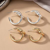 1 Pair Classic Style Circle Solid Color Plating Ferroalloy 14k Gold Plated Silver Plated Ear Studs main image 4