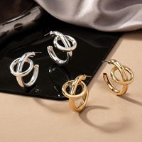 1 Pair Classic Style Circle Solid Color Plating Ferroalloy 14k Gold Plated Silver Plated Ear Studs main image 1