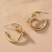 1 Pair Classic Style Circle Solid Color Plating Ferroalloy 14k Gold Plated Silver Plated Ear Studs sku image 1
