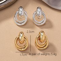 2 Pieces Simple Style Circle Round Plating Alloy Ferroalloy 14k Gold Plated Silver Plated Ear Studs main image 4