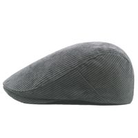 Men's Retro British Style Solid Color Curved Eaves Beret Hat main image 7