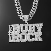 Hip-hop Letter Alloy Inlay Rhinestones Men's Pendant Necklace sku image 1