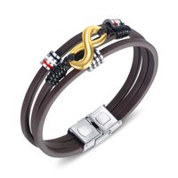 Titanium&stainless Steel Fashion Geometric Bracelet  (leather Bracelet) Nhop1665-leather Bracelet sku image 1