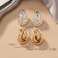 2 Pieces Simple Style Commute Circle Round Plating Alloy Ferroalloy 14k Gold Plated Silver Plated Ear Studs main image 3