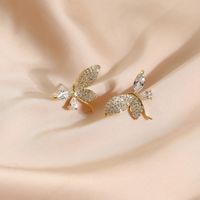 Elegant Heart Shape Bow Knot Alloy Women's Earrings 1 Pair sku image 8