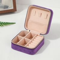 Simple Style Solid Color Flannel Jewelry Boxes sku image 1