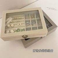 Classic Style Solid Color Wooden Material Jewelry Boxes sku image 3