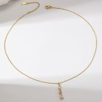 Simple Style Water Droplets Copper Plating Inlay Zircon Gold Plated Pendant Necklace main image 4