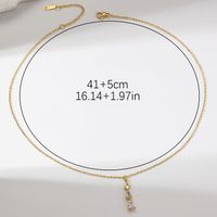 Simple Style Water Droplets Copper Plating Inlay Zircon Gold Plated Pendant Necklace main image 2