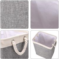 Retro Solid Color Imitation Cotton And Linen Storage Basket main image 5