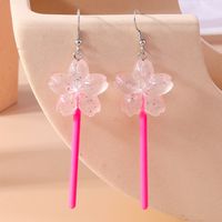 1 Pair Cute Flower Plastic Zinc Alloy Drop Earrings sku image 6