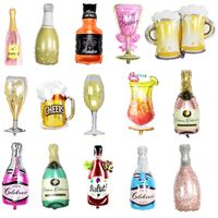 Cute Exaggerated Romantic Beer Wine Glass Wine Bottle Aluminum Film Party Birthday Festival Balloons main image 1